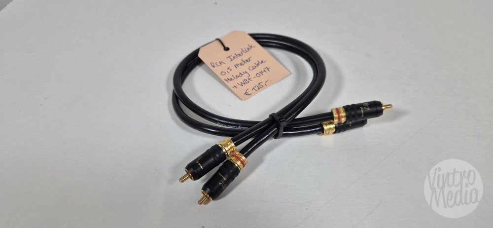 Melody Interlink RCA Kabel met WBT-0147 Pluggen | 0,5 Meter, Ophalen of Verzenden, Refurbished, Minder dan 2 meter, Interlink-kabel