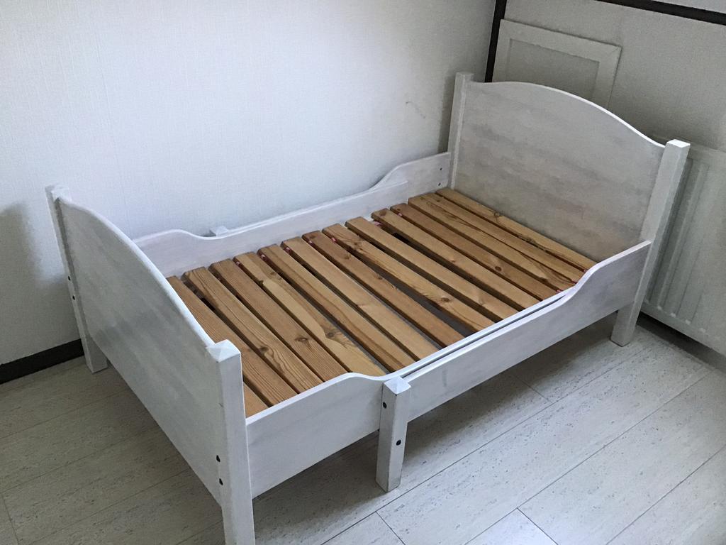Meegroei bed, Ophalen, Gebruikt, 70 tot 85 cm, Lattenbodem
