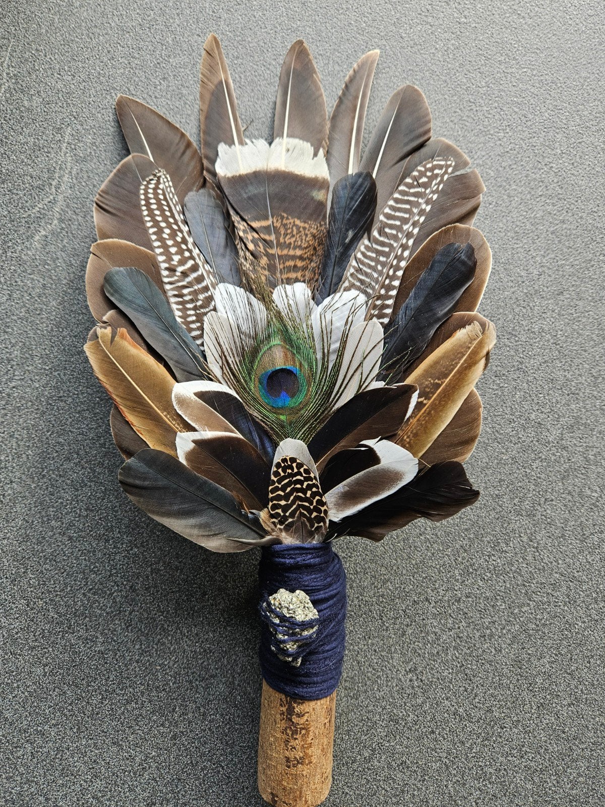 smudge feathers XL pyriet veren waaier reiki stick, Ophalen of Verzenden