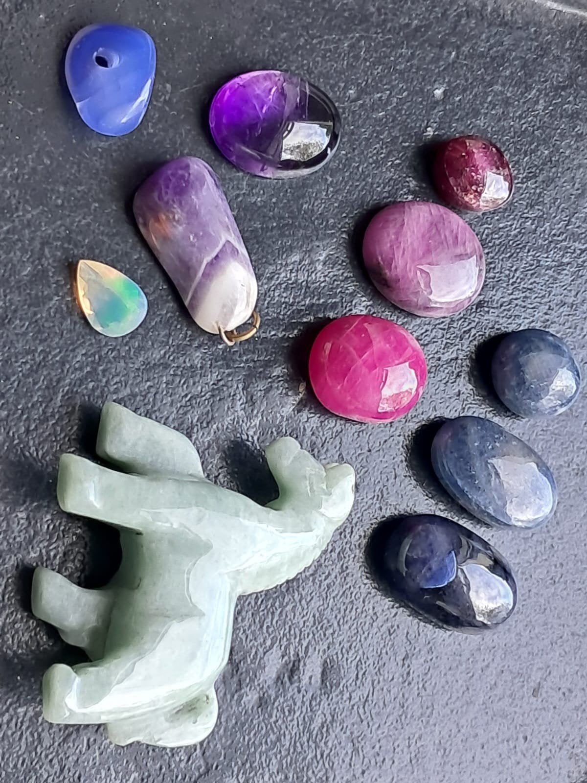 Set edelstenen - robijn saffier amethist opaal jade, Ophalen of Verzenden, Nieuw