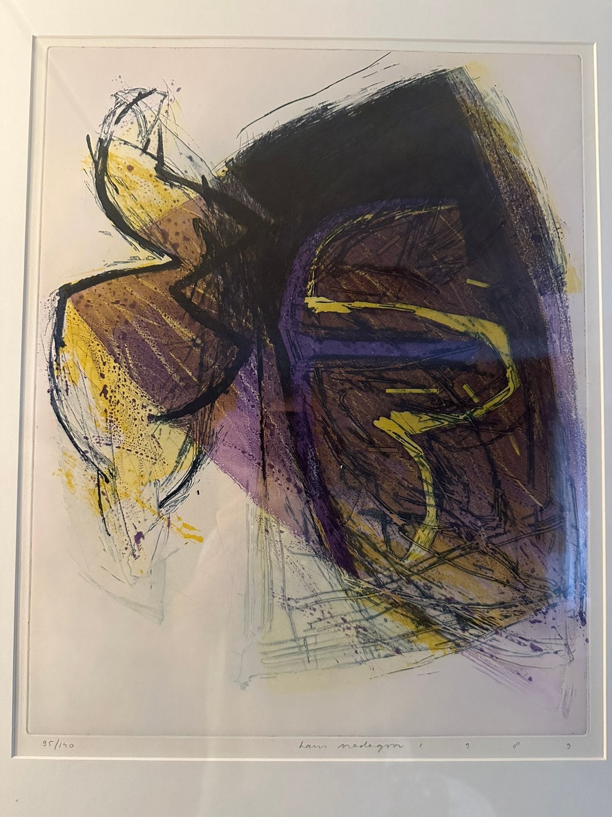 Abstracte kleurenets (met aquatint) Hans Vredegoor, Ophalen of Verzenden, Abstract