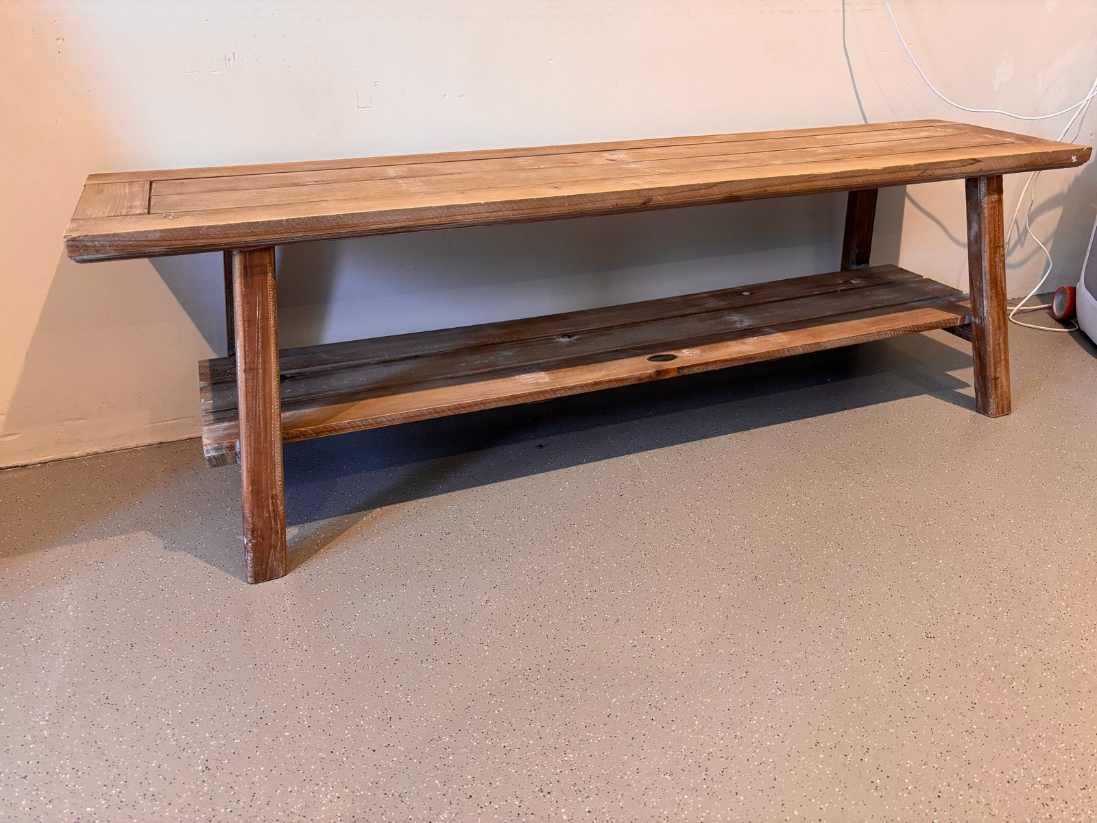 Riverdale houten bankje/tv-meubel met opbergplank, Ophalen, 50 – 75, Gebruikt, 50 tot 100 cm