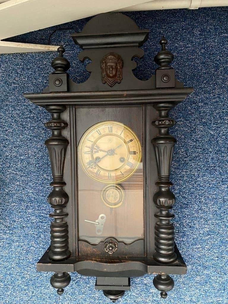 Antieke  Junghans regulateur (wandklok) 1880-1910, Antiek en Kunst, Ophalen of Verzenden