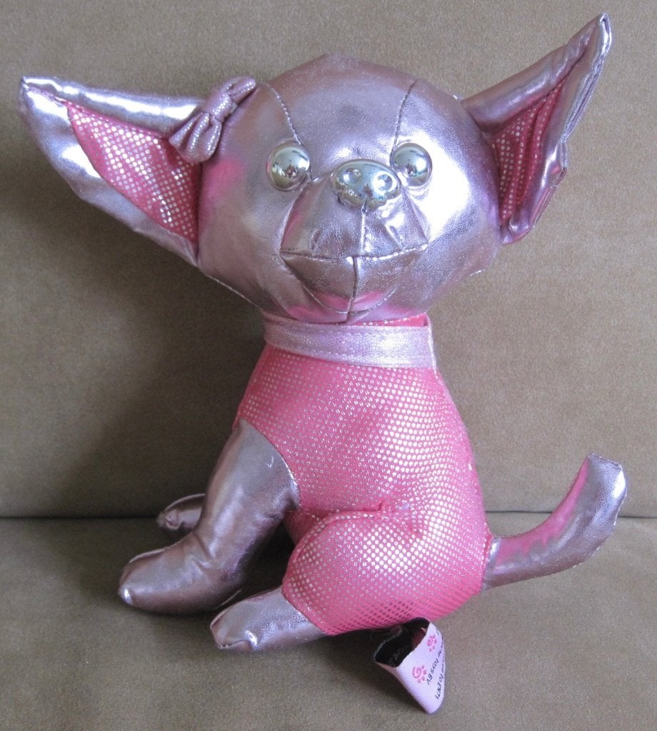 kleine knuffel van een chihuahua met metalic uitstraling, Kinderen en Baby's, Speelgoed | Knuffels en Pluche, Overige merken, Overige karakters