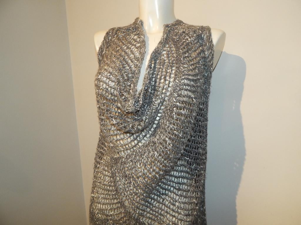 Sarah Pacini vintage top tuniek los vallende hals One size, Bruin, Verzenden, Sarah Pacini, Maat 42/44 (L)