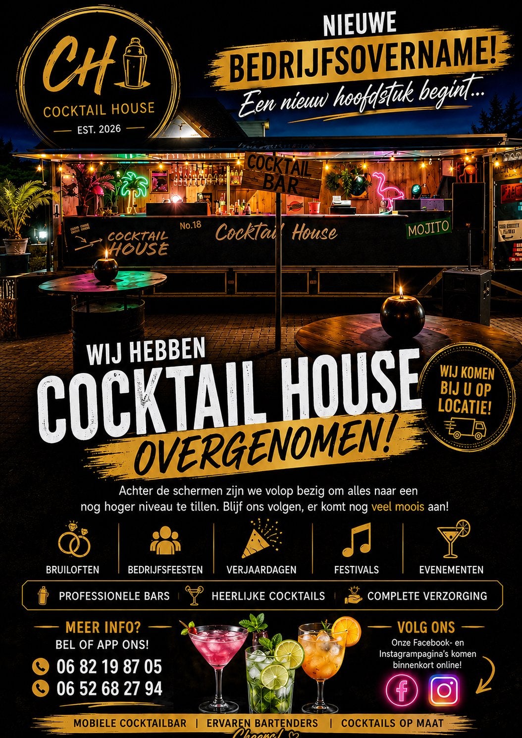Cocktailbar huren? Cocktail House komt naar uw locatie!, Ophalen, Verjaardag