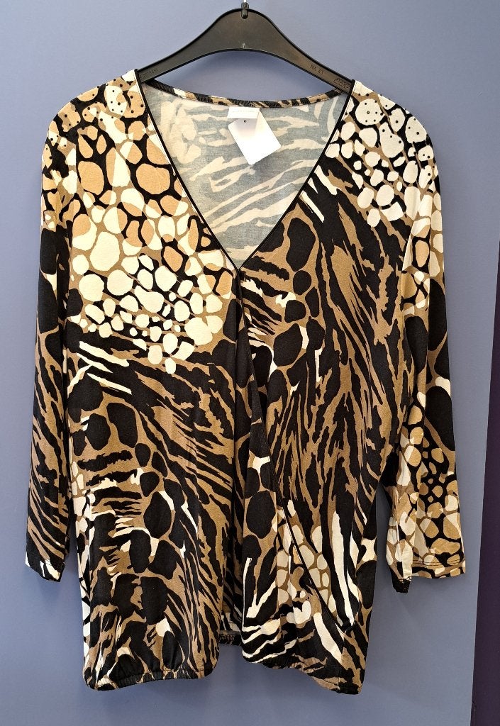Madeleine ongedragen top / shirt dierenprints mt 44 nr 41627, Bruin, ., Nieuw, Ophalen of Verzenden