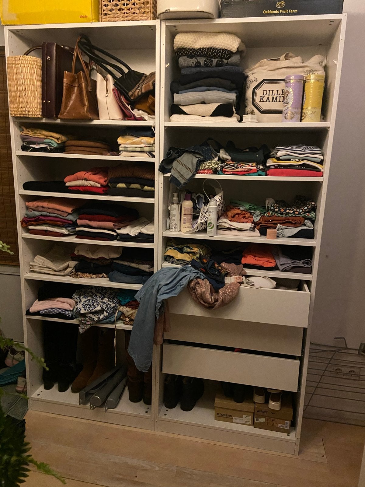 2 IKEA Pax kledingkasten 75x201x35 met planken en lades, Ophalen, Gebruikt, 200 cm of meer, 50 tot 100 cm