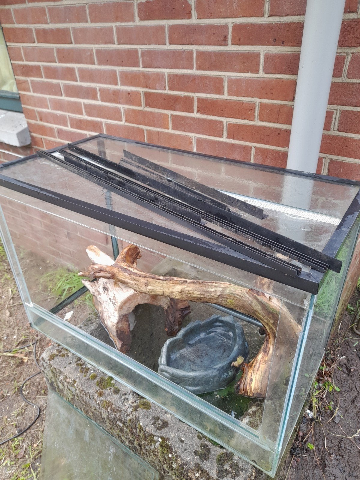 terrarium, Ophalen, Glas, Gebruikt, Aluminium