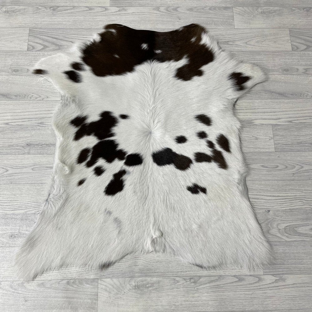 Kalfshuid bruin wit 90x80cm #178 | Lederstore, Huis en Inrichting, Nieuw, Overige vormen, Bruin, 50 tot 100 cm