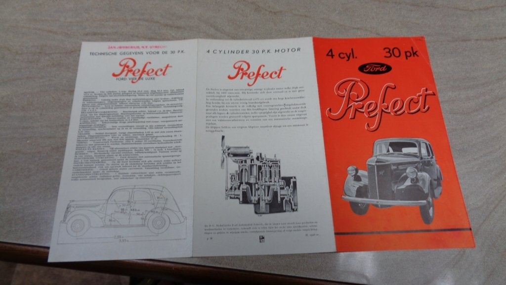 ZELDZAME Folder  FORD PREFECT  ,  1948, Verzenden, Zo goed als nieuw, Ford
