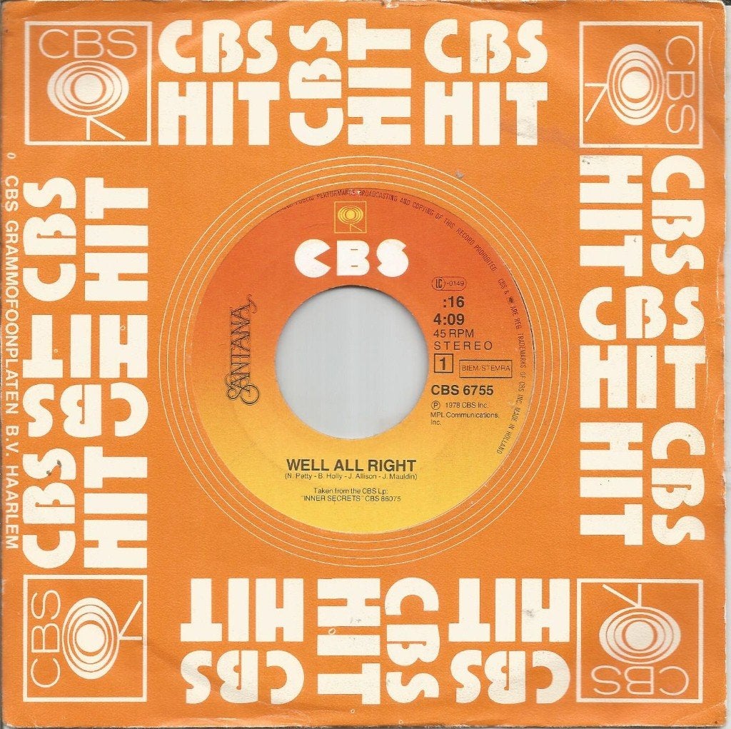 Santana – Well All Right (1978), Gebruikt, Originele persing, 7 inch, Ophalen of Verzenden