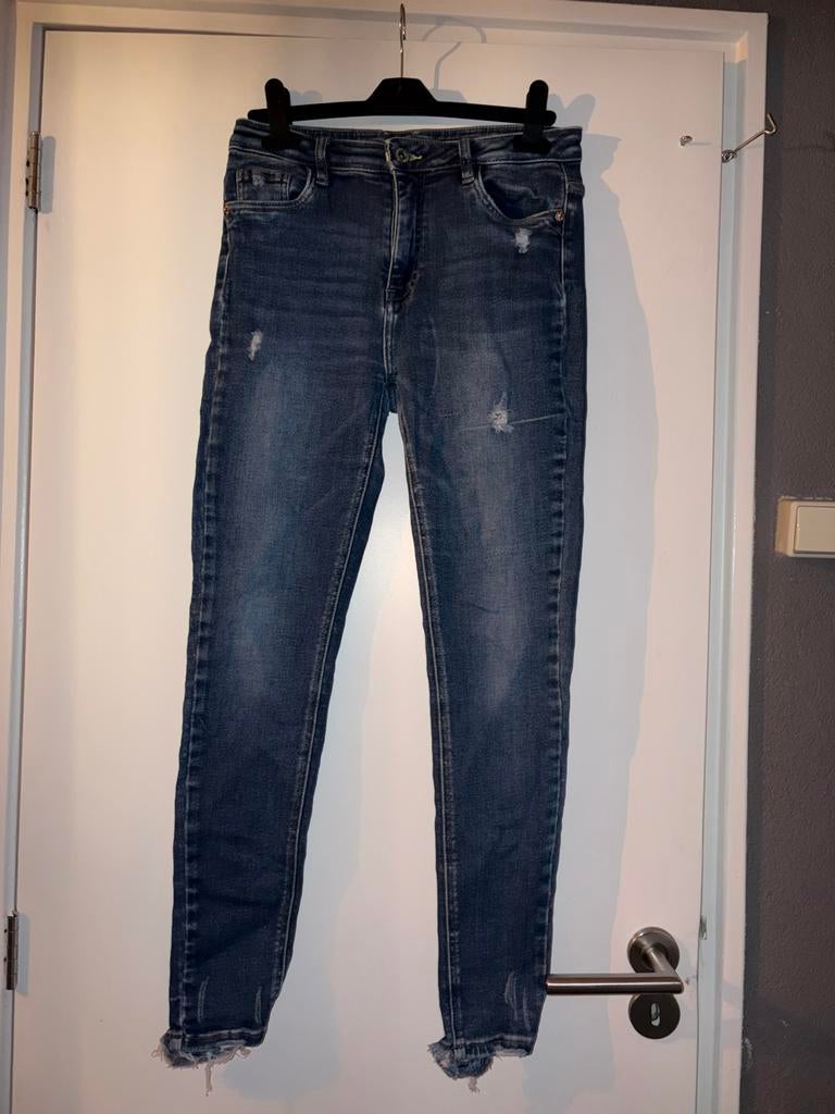 Skinny jeans dames Queen Hearts maat L, Ophalen of Verzenden, Zo goed als nieuw, Blauw, W33 - W36 (confectie 42/44)
