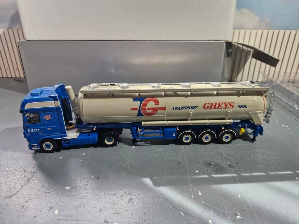 Daf XF met bulktrailer wsi Gheys mol, Hobby en Vrije tijd, Modelauto's | 1:50, Ophalen of Verzenden, Zo goed als nieuw, Bus of Vrachtwagen