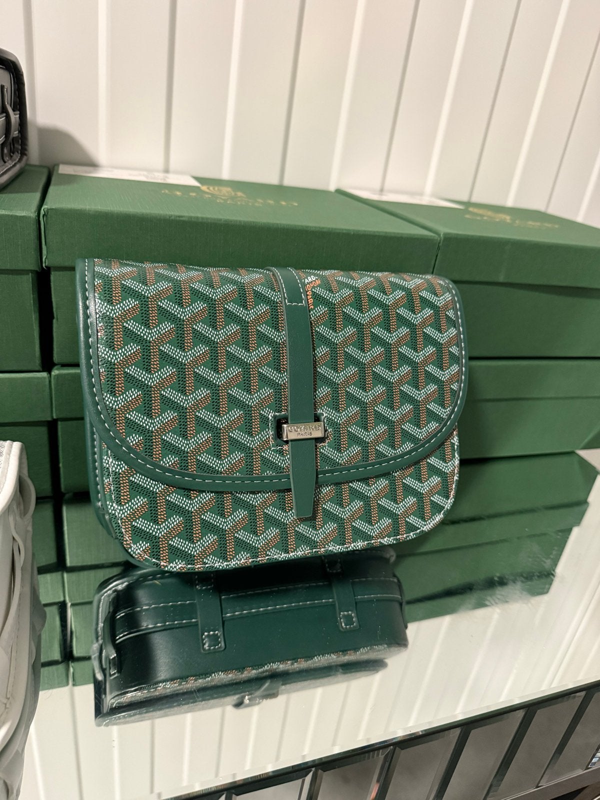 Goyard Tasje Groen - Stijlvol en Compact, Ophalen of Verzenden, Zo goed als nieuw, Groen, Schoudertasje