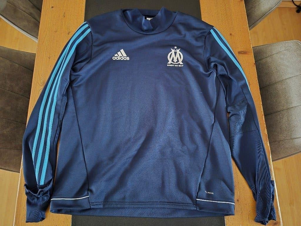 Olympique Marseille trainingstrui maat L, Kleding | Heren, Maat 52/54 (L), Blauw, Ophalen of Verzenden, Zo goed als nieuw