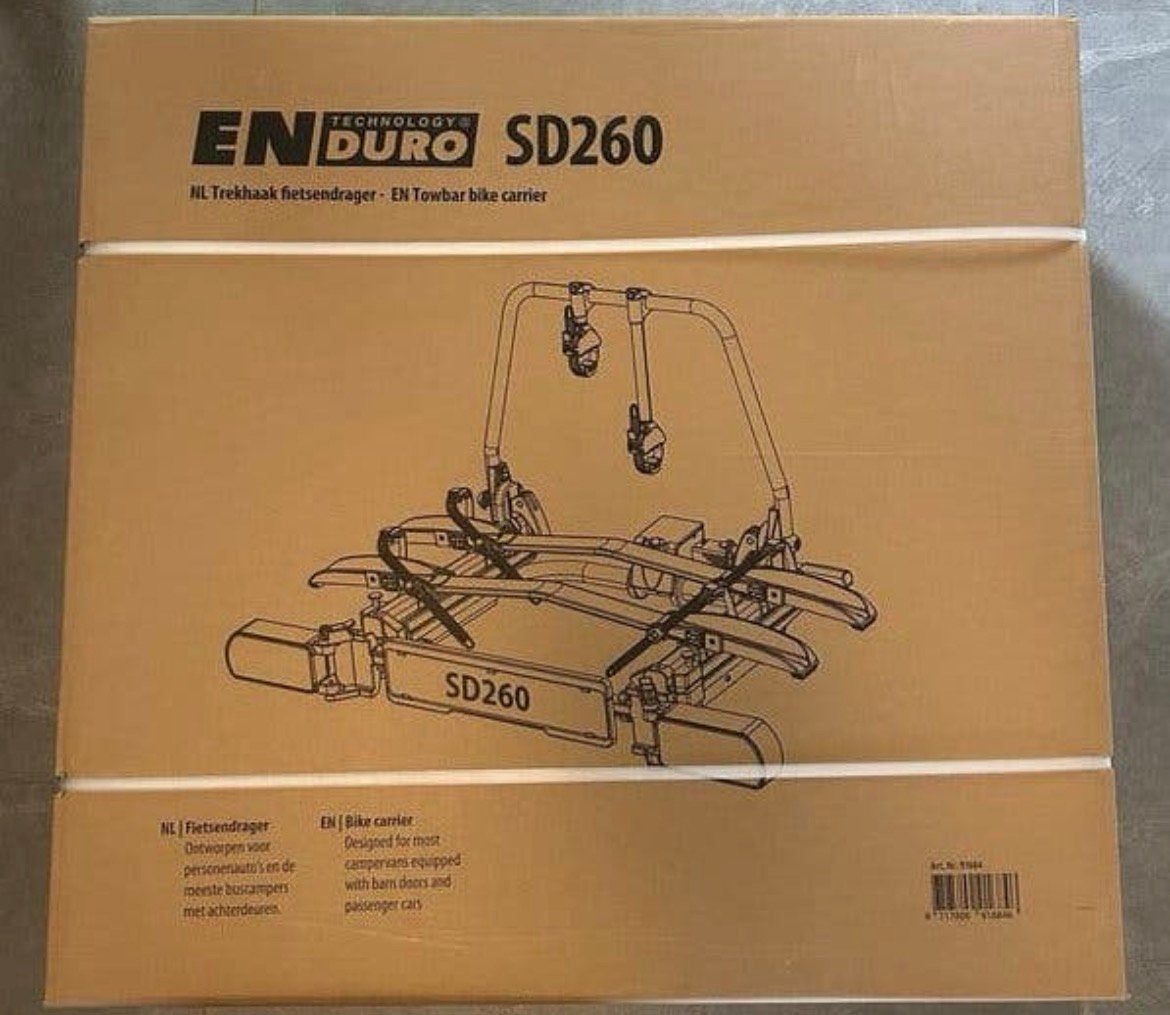 Enduro SD260 fietsendrager - Nieuw in doos, Ophalen, Nieuw, 2 fietsen, Trekhaakdrager