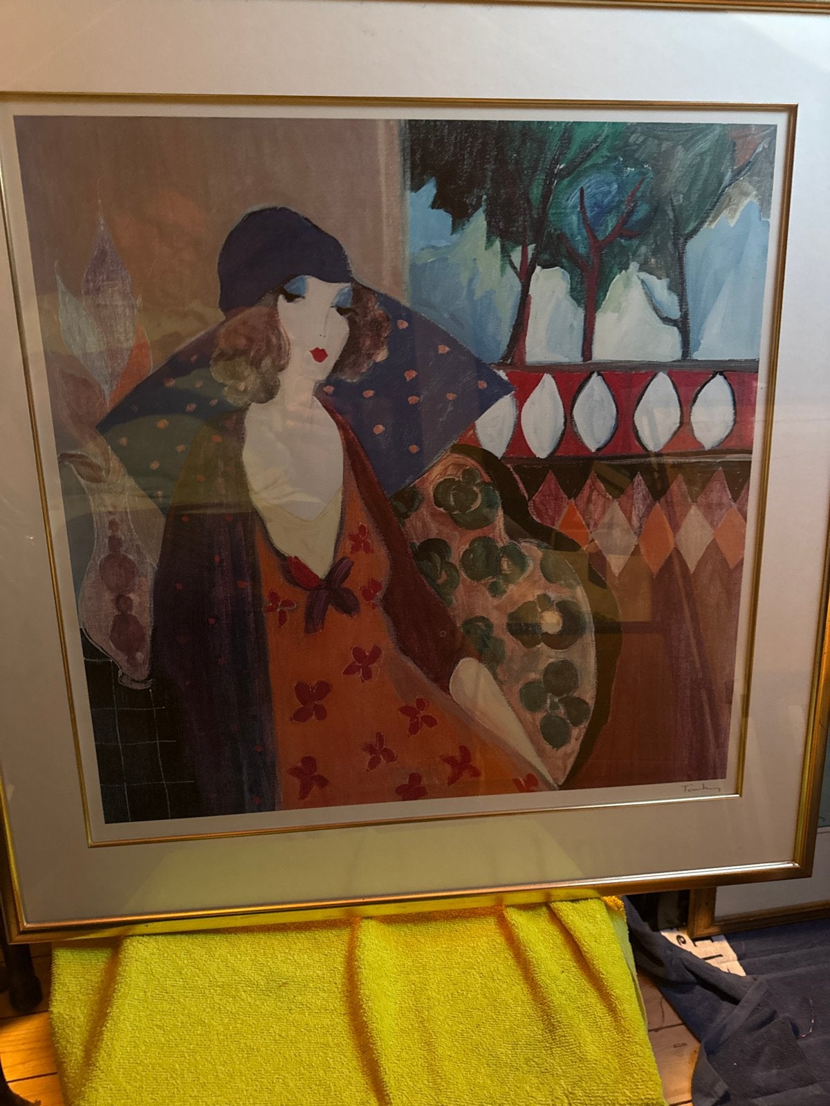 Tarkay - Vrouw met Hoed - Gesigneerde Serigrafie, Overige stijlen, Portret of Personen, Ophalen of Verzenden, Gesigneerd