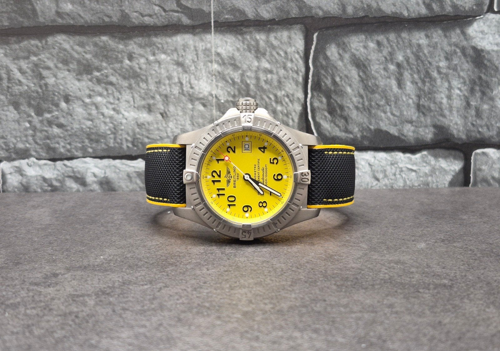 Breitling Avenger Seawolf 44mm titanium, set 2006, 2 bandjes, Zwitserland, Staal, Breitling, Polshorloge