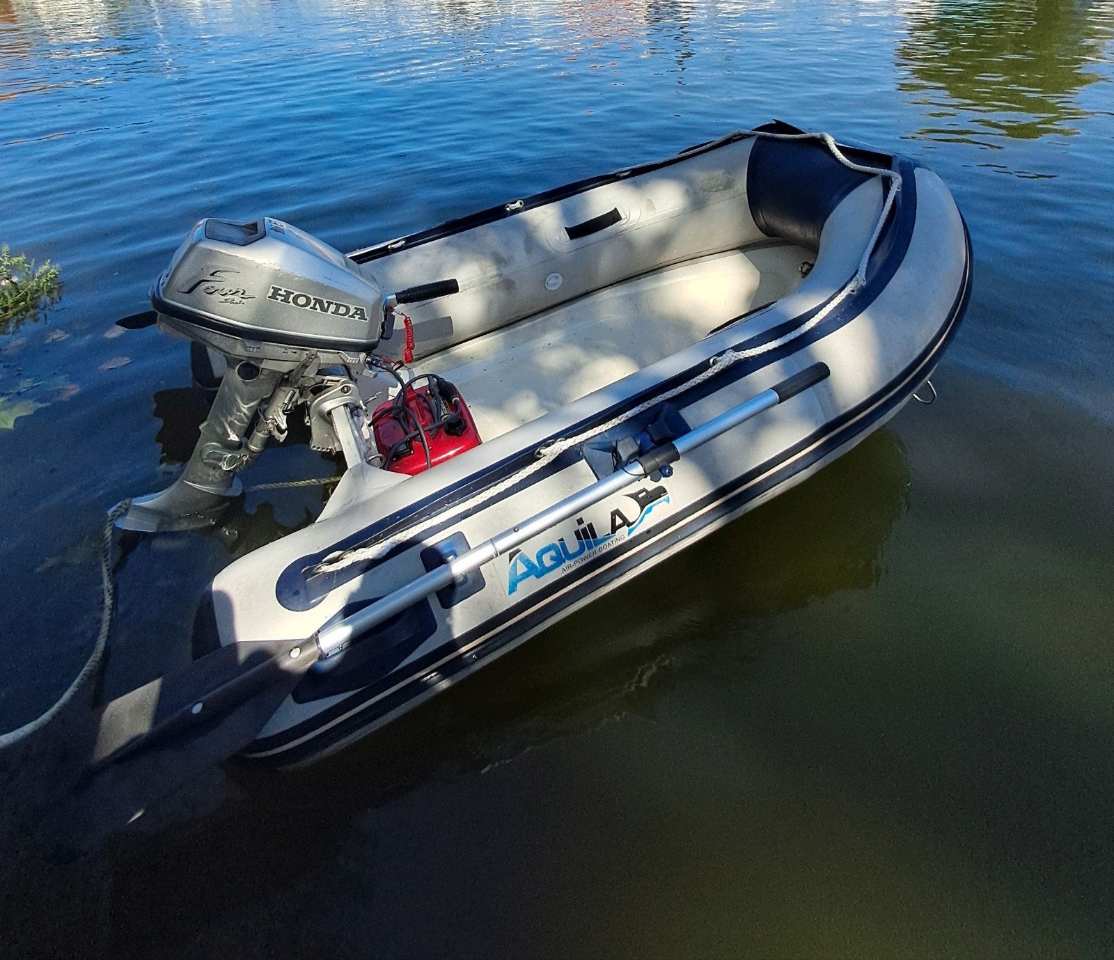Rib met Honda 5 pk 4 takt buitenboordmotor, Watersport en Boten, Ophalen, Zo goed als nieuw