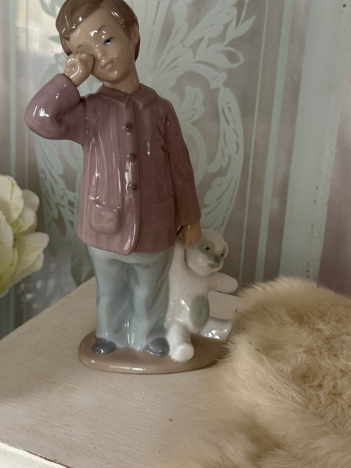 Nao Lladro slaperig jongentje beeldje puntgaaf, Ophalen, Zo goed als nieuw, Mens