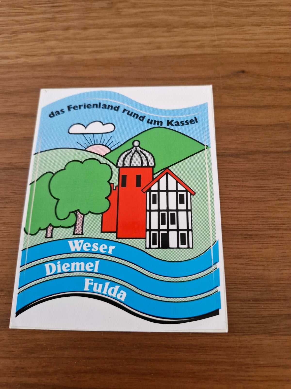 10787 Sticker 'Das Ferienland rund um Kassel' Weser Diemel, Ophalen of Verzenden, Nieuw, Overige typen