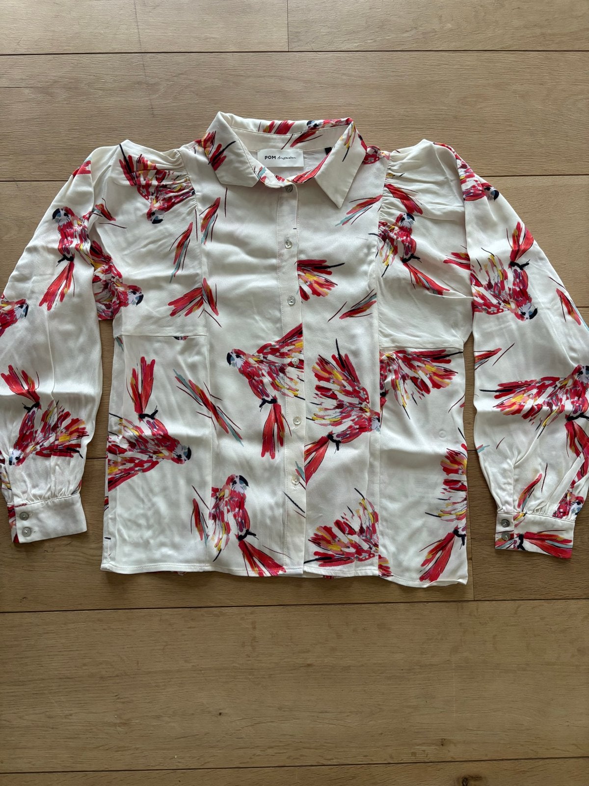 Blouse maat 36 merk POM Amsterdam, Ophalen of Verzenden, Zo goed als nieuw, Maat 36 (S), Wit