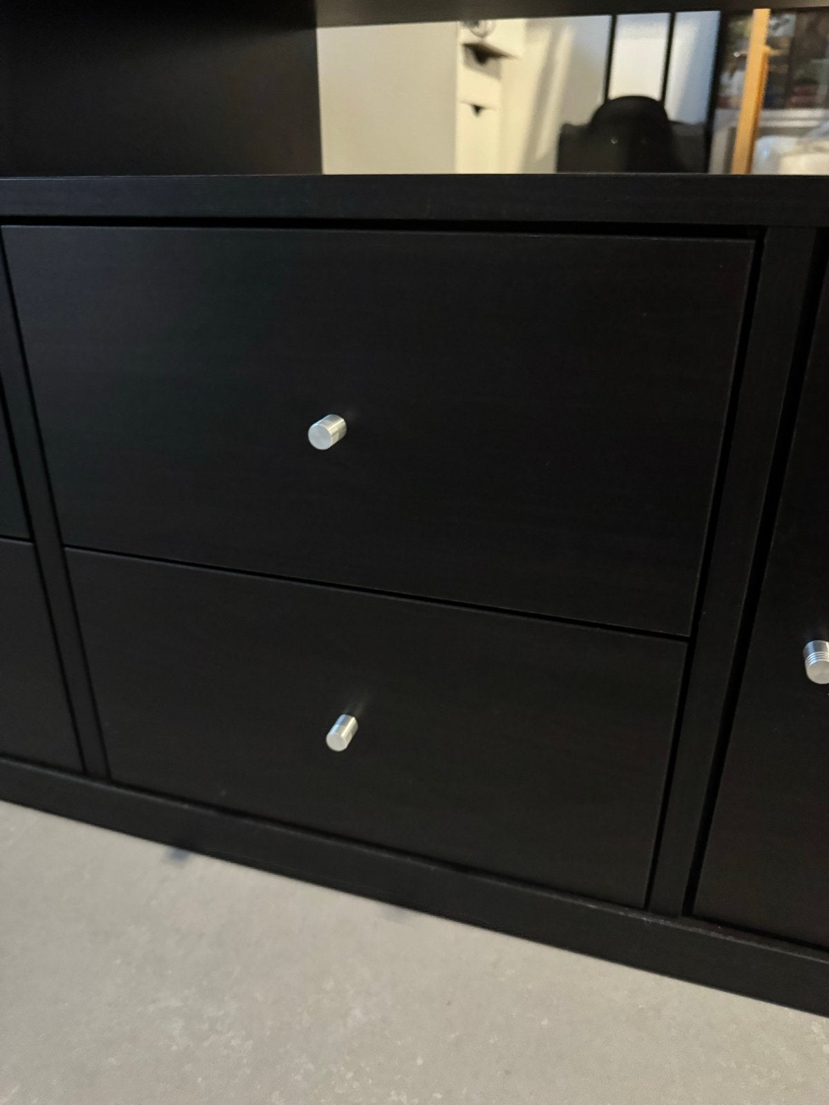 IKEA KALLAX Inzet met 2 laden, zwartbruin, Ophalen, Minder dan 50 cm, 1 of 2 laden, Zo goed als nieuw