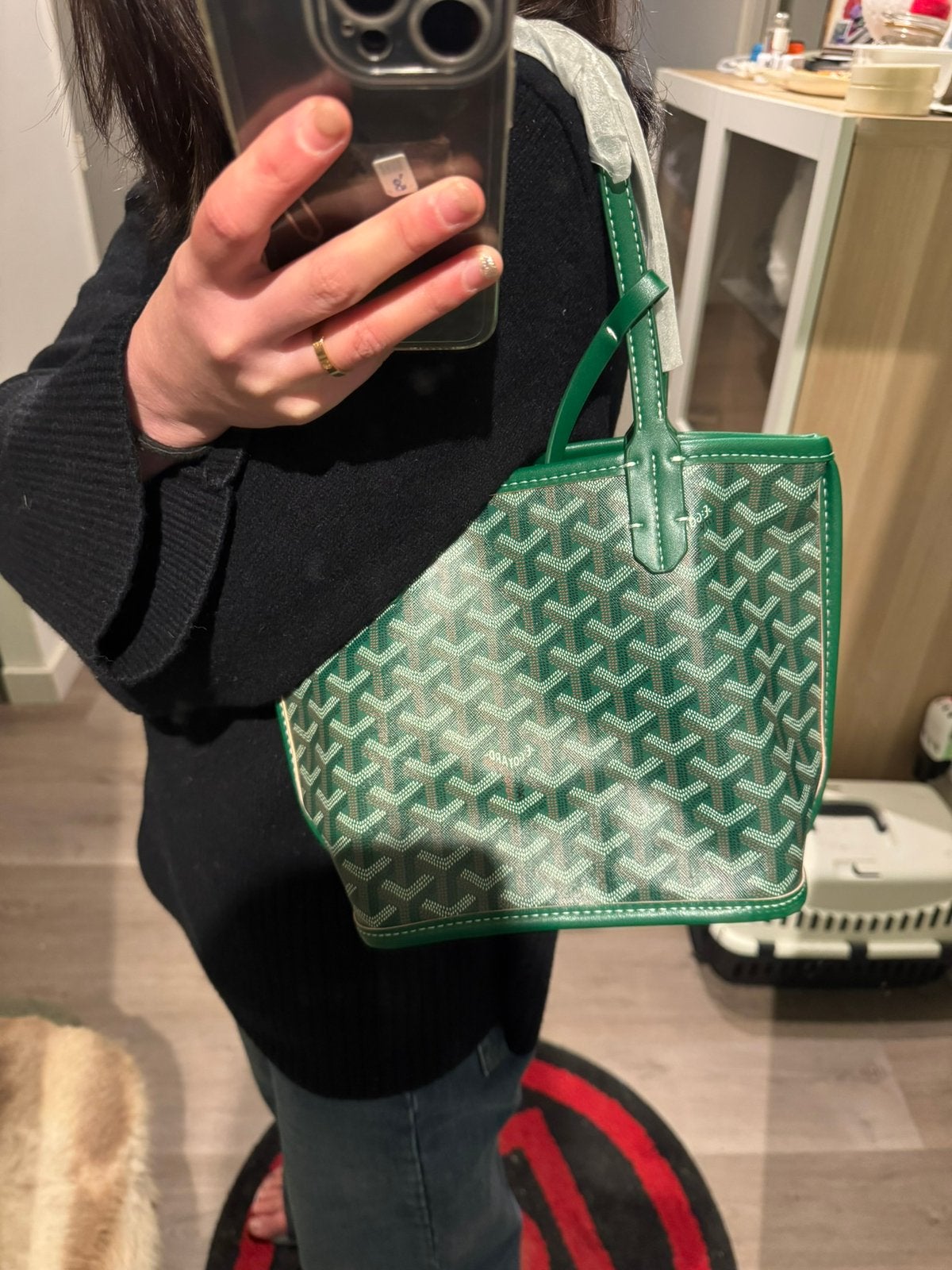 Goyard Bag Green Mini Tote Bag, Sieraden, Tassen en Uiterlijk, Ophalen of Verzenden, Nieuw, Groen, Shopper