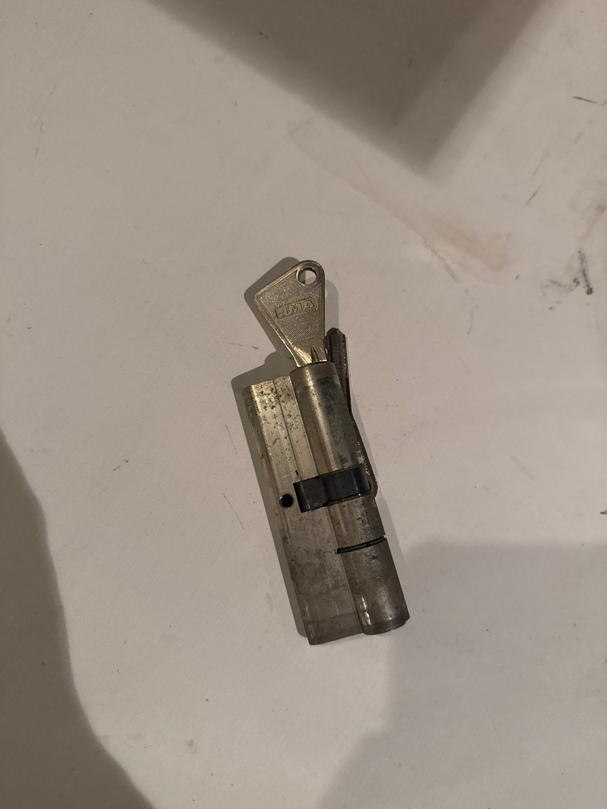 Cilinderslot Vachette 35/45 met twee sleutels, Ophalen of Verzenden, Gebruikt, Slot