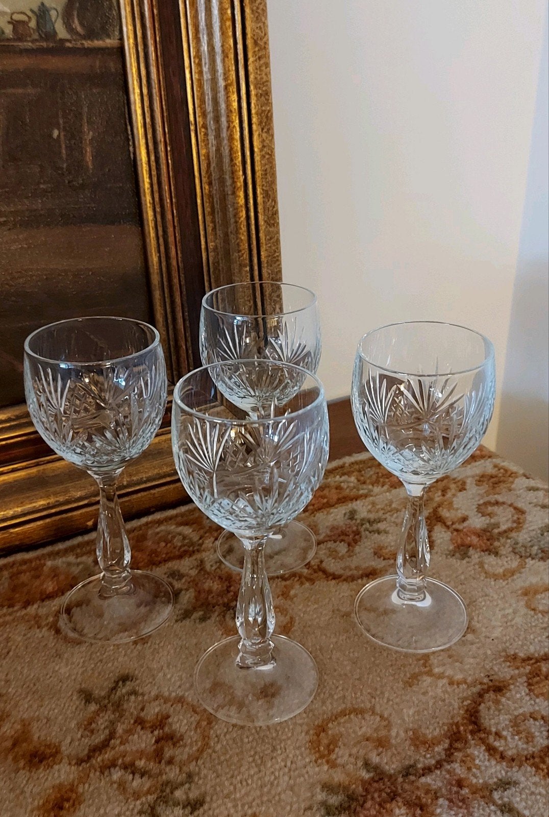 4 Prachtige Antiek kristallen glazen, Antiek en Kunst, Ophalen of Verzenden
