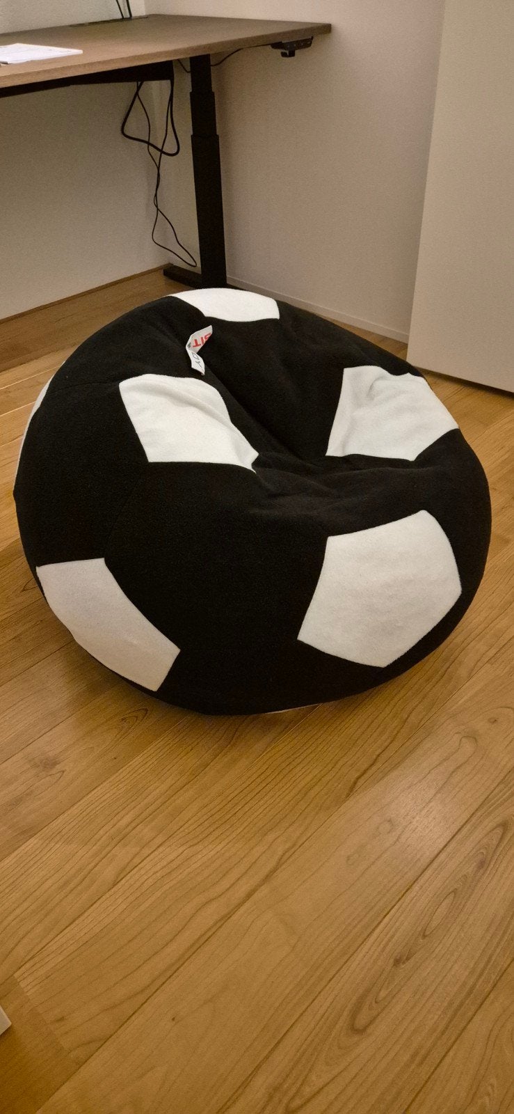 Voetbal zitzak Sit & Joy (zwart/wit) ong 90x90, Ophalen, Gebruikt, Meerkleurig, Zitzak