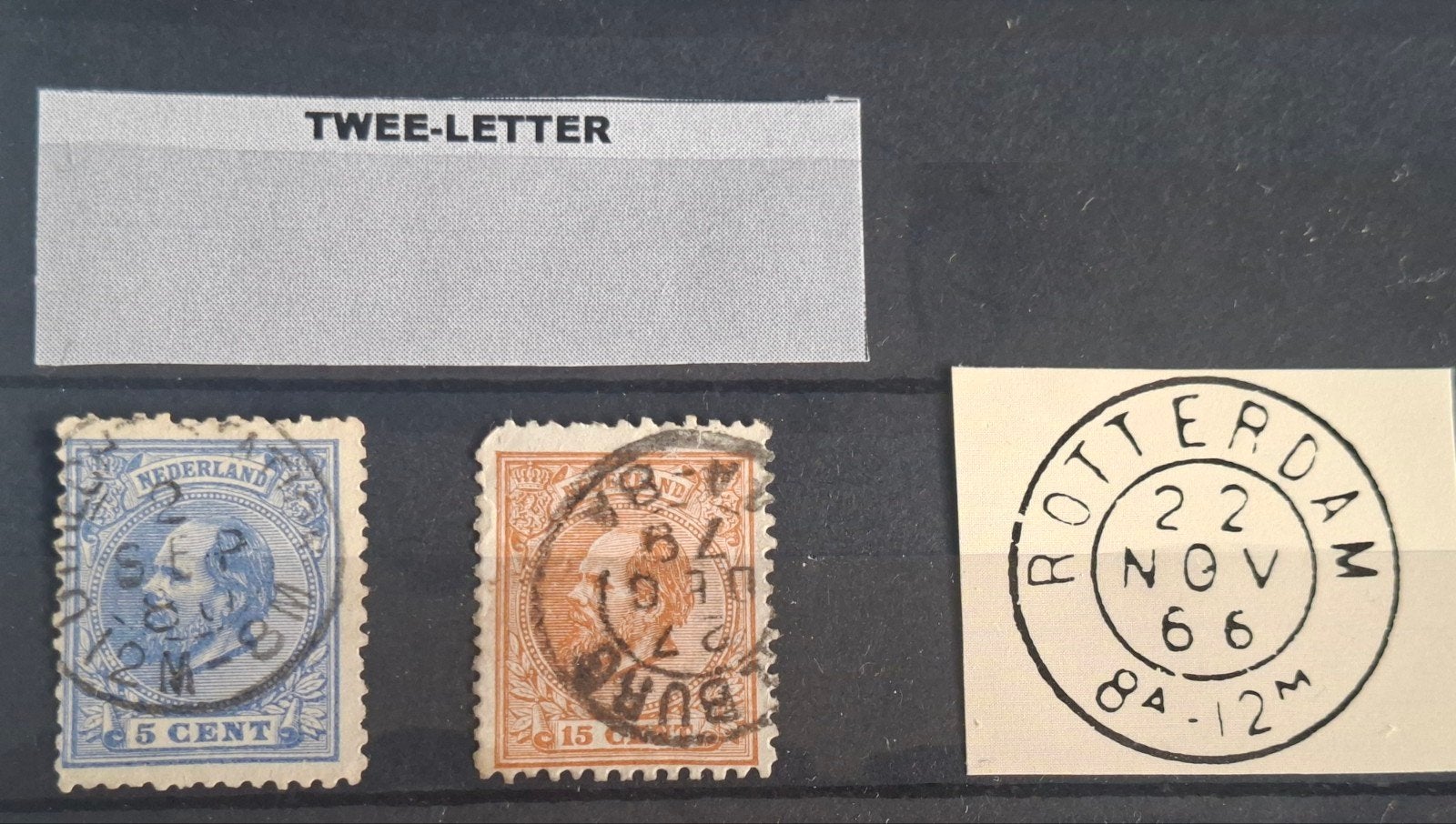 Nederland 1872 emissie 15 cent met tweeletterstempel, Postzegels en Munten, Postzegels | Nederland, Ophalen of Verzenden