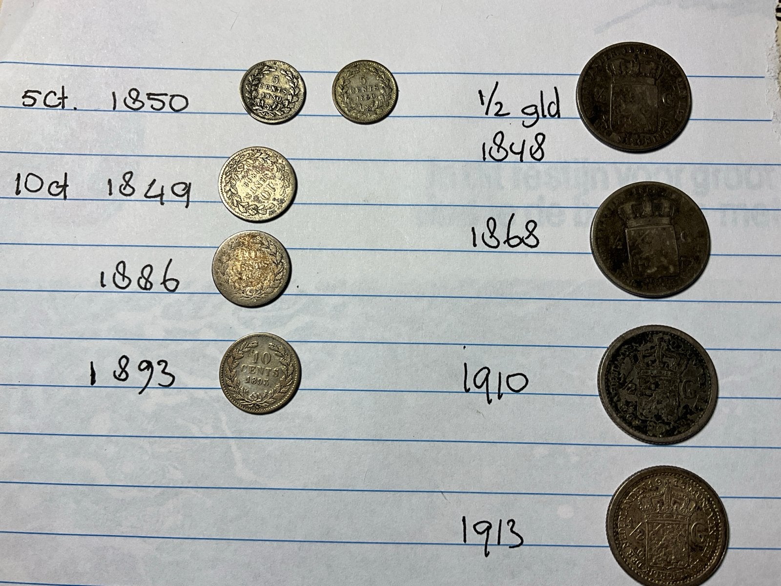 Zilveren munten: stuivers, dubbeltjes en halve guldens, Koning Willem III, Setje, Zilver, Overige waardes