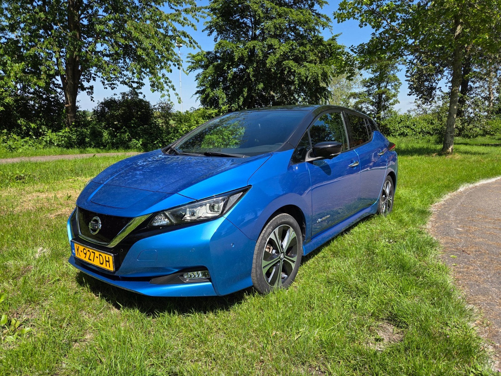 Nissan Leaf TEKNA Electric 40kWh 2019 Blauw, Auto's, Nissan, Particulier, Leaf, 360° camera, ABS, Achteruitrijcamera, Adaptieve lichten