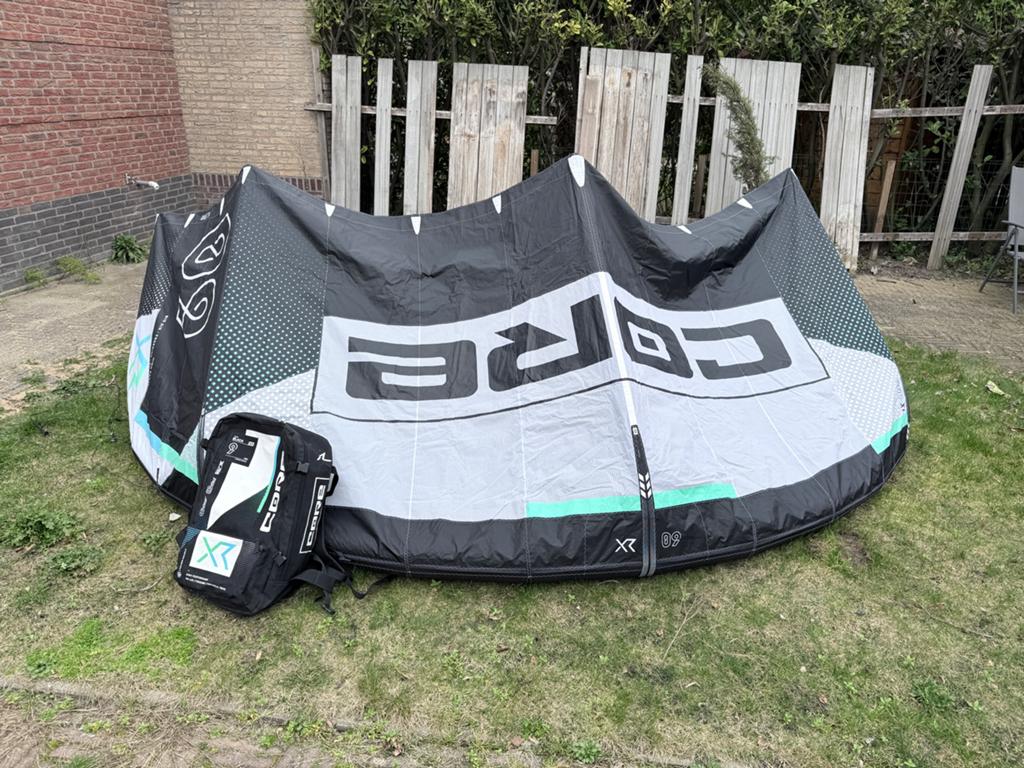 Core XR8 9m – Praktisch nieuw!, Watersport en Boten, Kitesurfen, 9 m², Geen board, Ophalen of Verzenden, Zo goed als nieuw