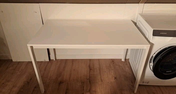 Witte eettafel/bureau - ikea, Ophalen, Overige materialen, Gebruikt, 100 tot 150 cm