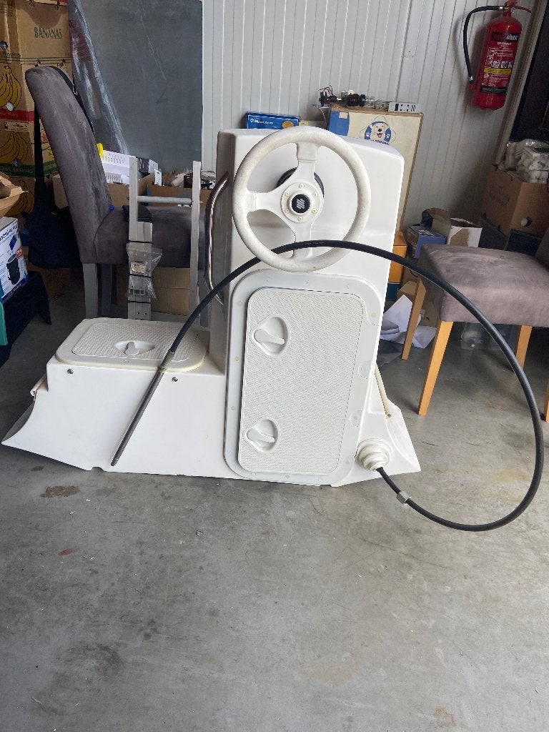 Stuurconsole voor boot met stuur en kabel, Ophalen, Gebruikt, Motor en Techniek