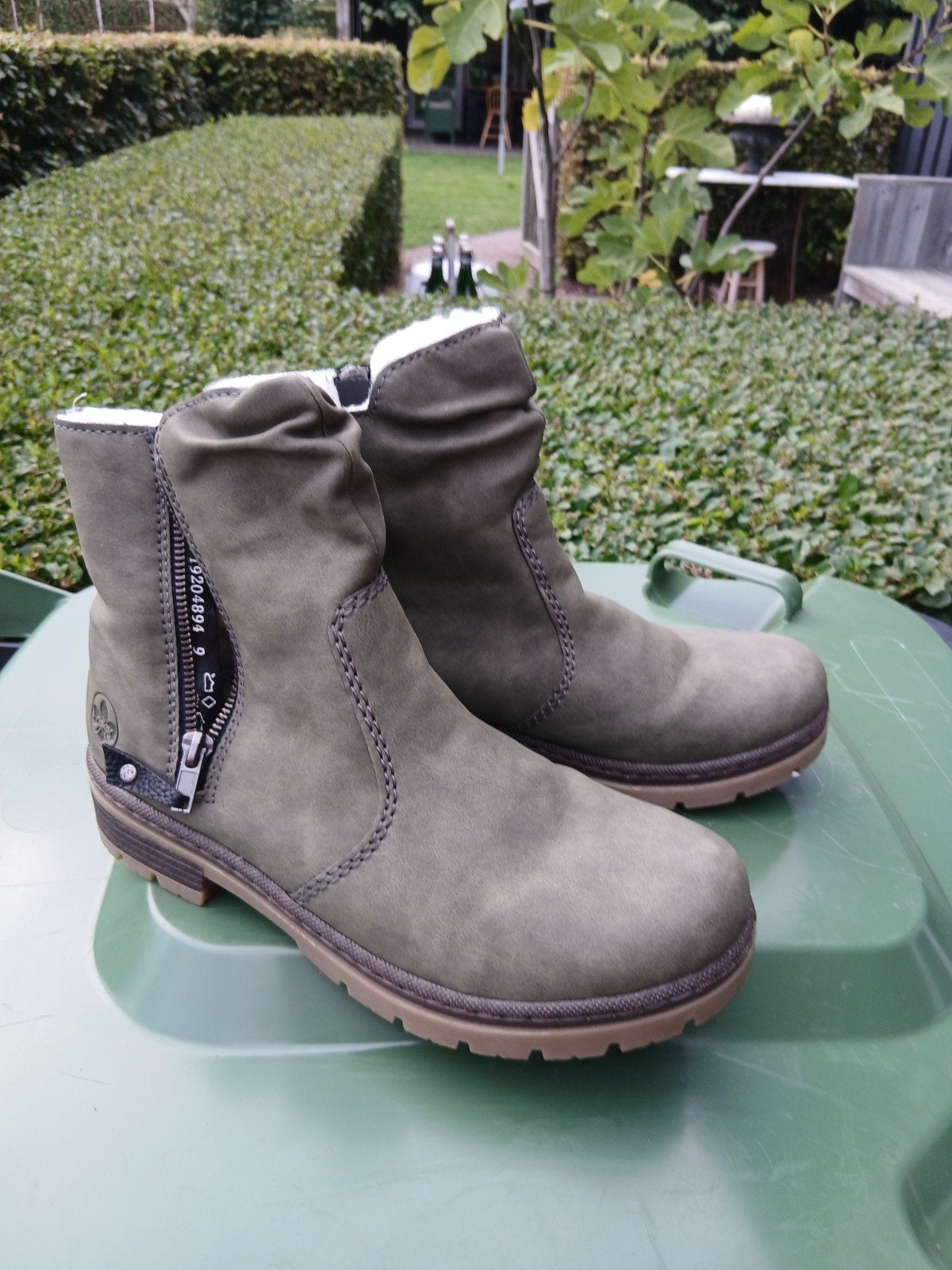 nieuwe Rieker dames laarsjes enkellaarsjes bontlaarsjes, Ophalen of Verzenden, Zo goed als nieuw, Groen