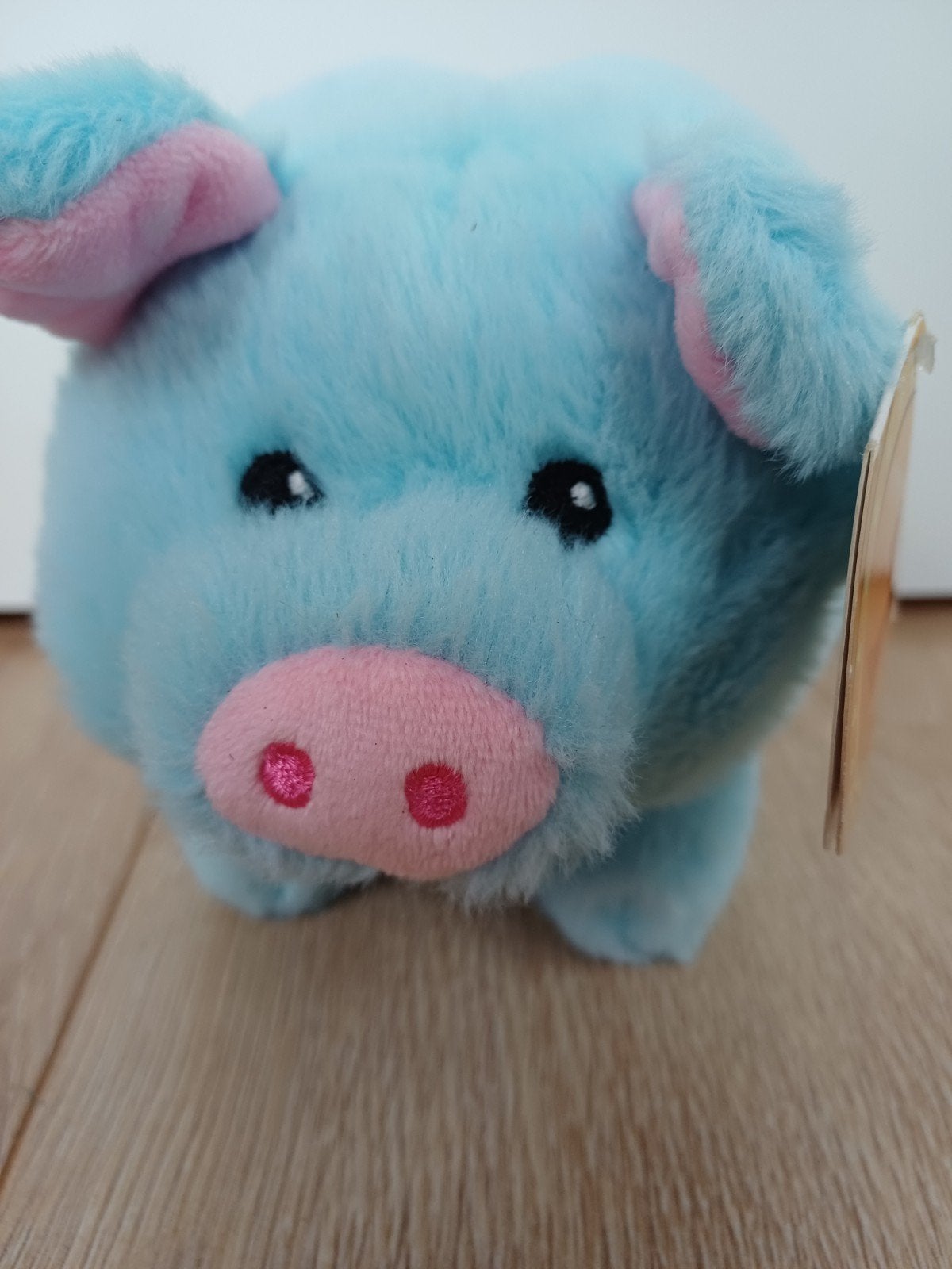 Blauw pluche spaarvarken - Toi-Toys, Ophalen of Verzenden, Zo goed als nieuw, Overige materialen, Dier