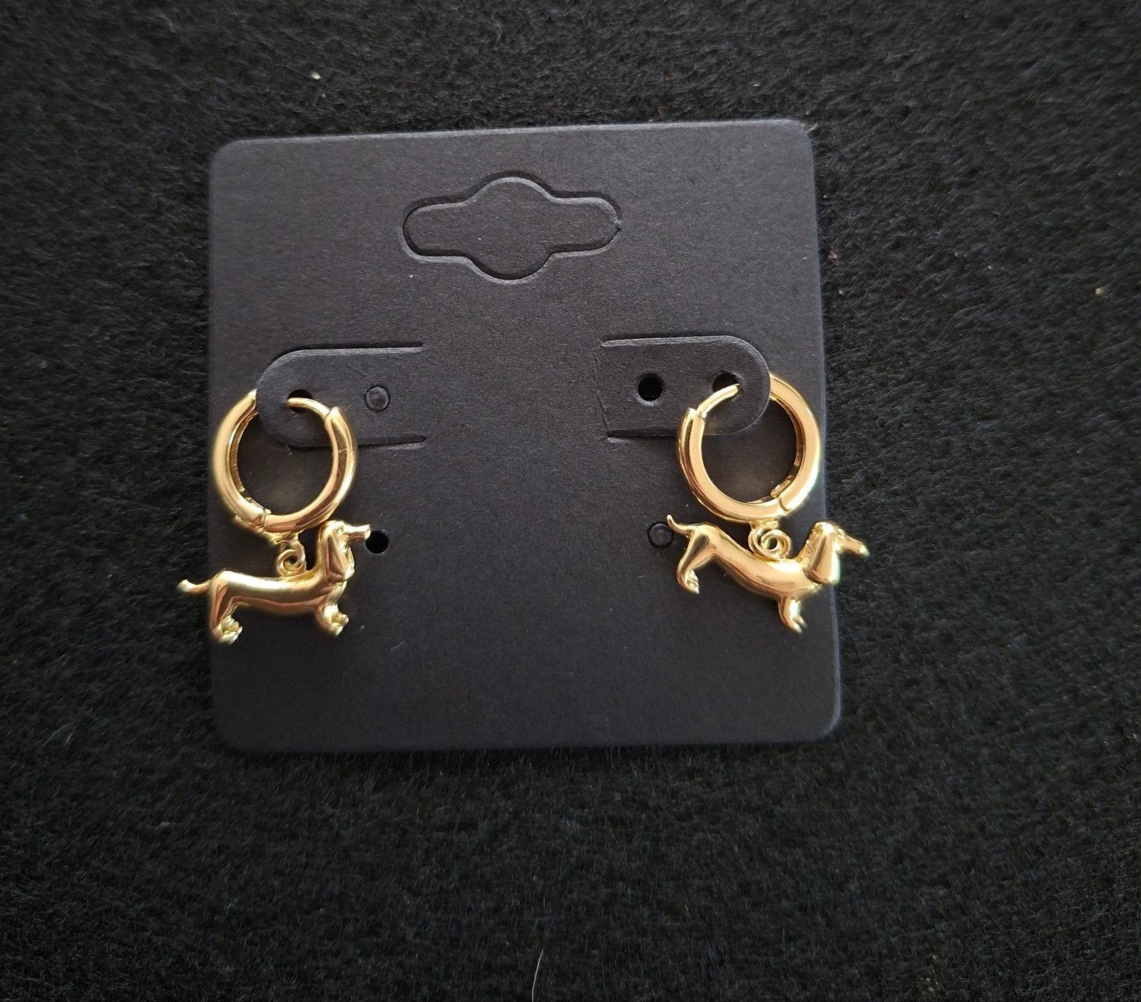 Gouden Teckel Oorbellen - Hangers, Overige materialen, Hangers, Nieuw, Ophalen of Verzenden