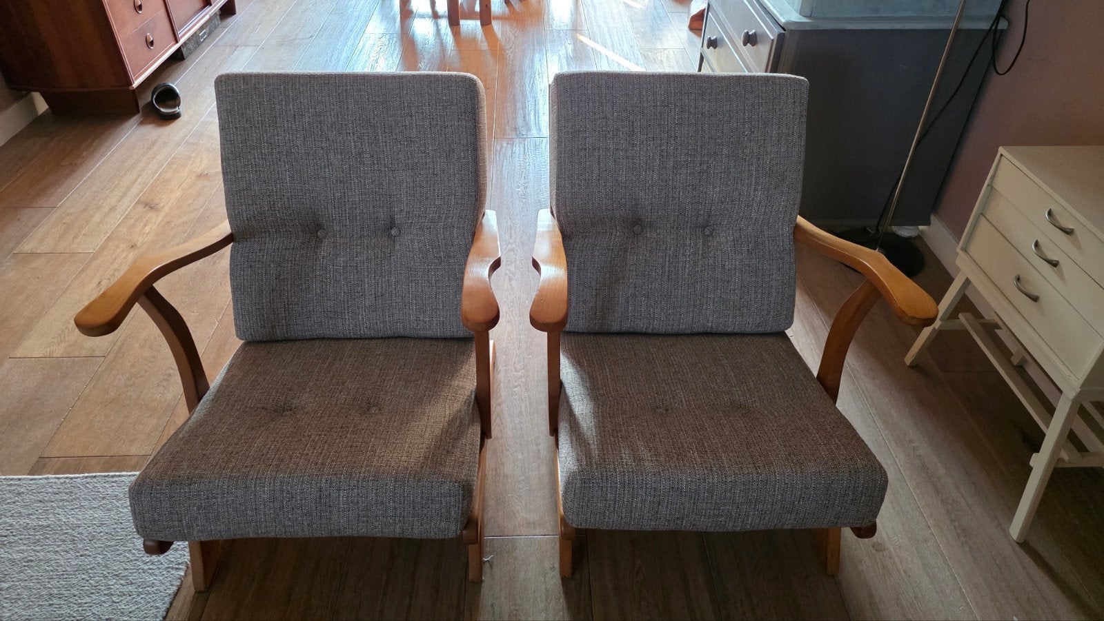 Vintage Dutch design, de Ster fauteuils, nieuwe stoffering, Huis en Inrichting, Ophalen of Verzenden, Zo goed als nieuw, Retro vintage design