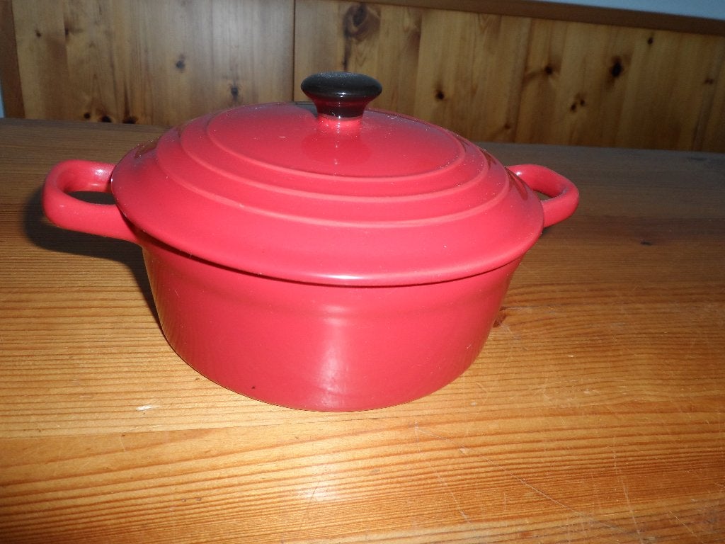 Aardewerk - Oven schaal / pan - rood, Braadpan, Met handvatten, Ophalen of Verzenden, Zo goed als nieuw