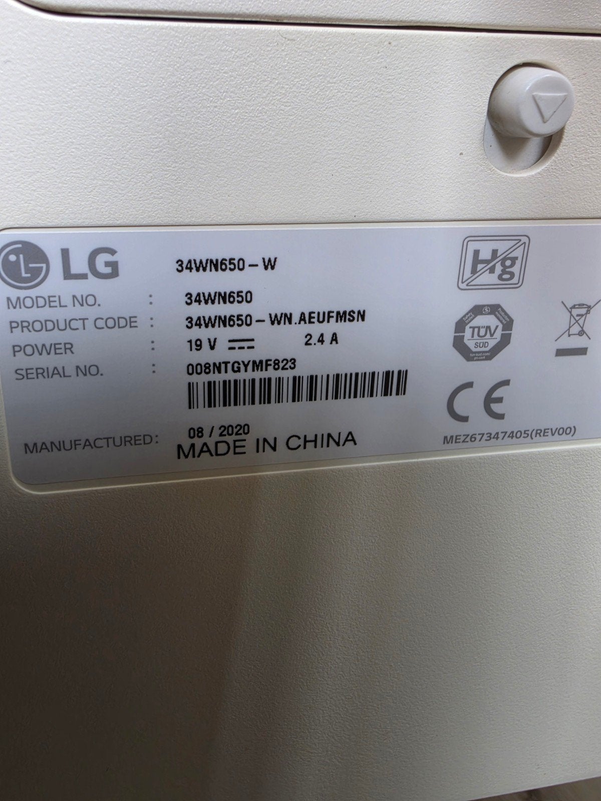 LG 34WN650-W Ultrawide Monitor - Zo goed als nieuw, Gaming, IPS, In hoogte verstelbaar, Ophalen of Verzenden