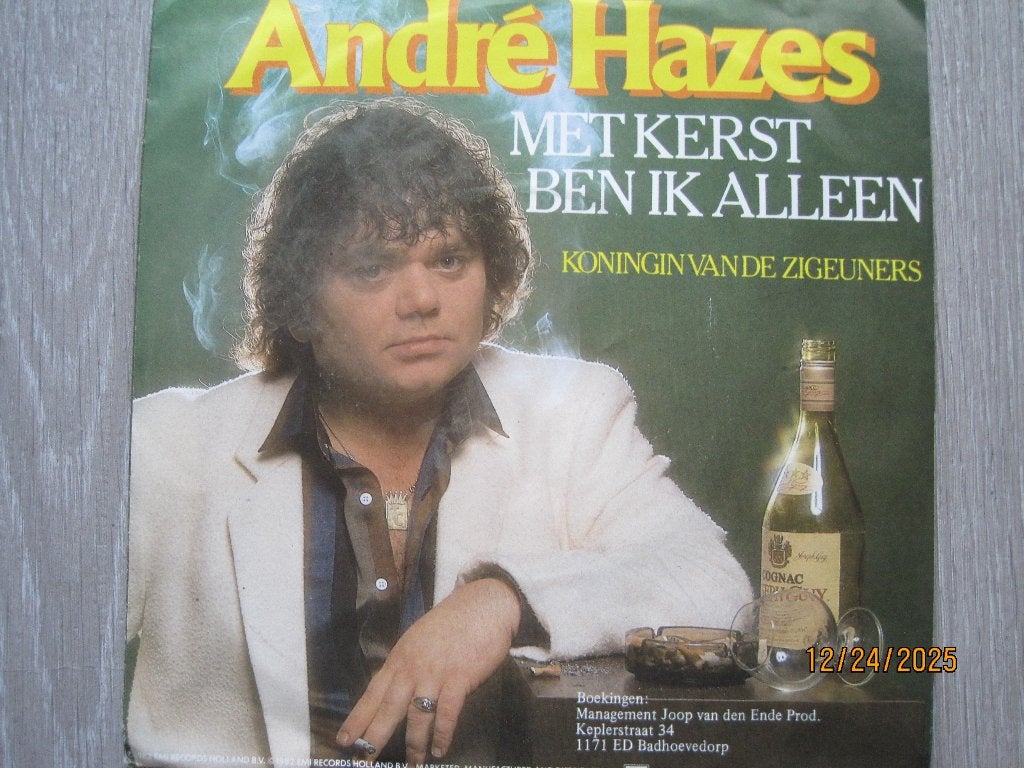 Andre Hazes  -  Met kerst ben ik alleen, Fotohoes, 7 inch, Ophalen of Verzenden, Zo goed als nieuw