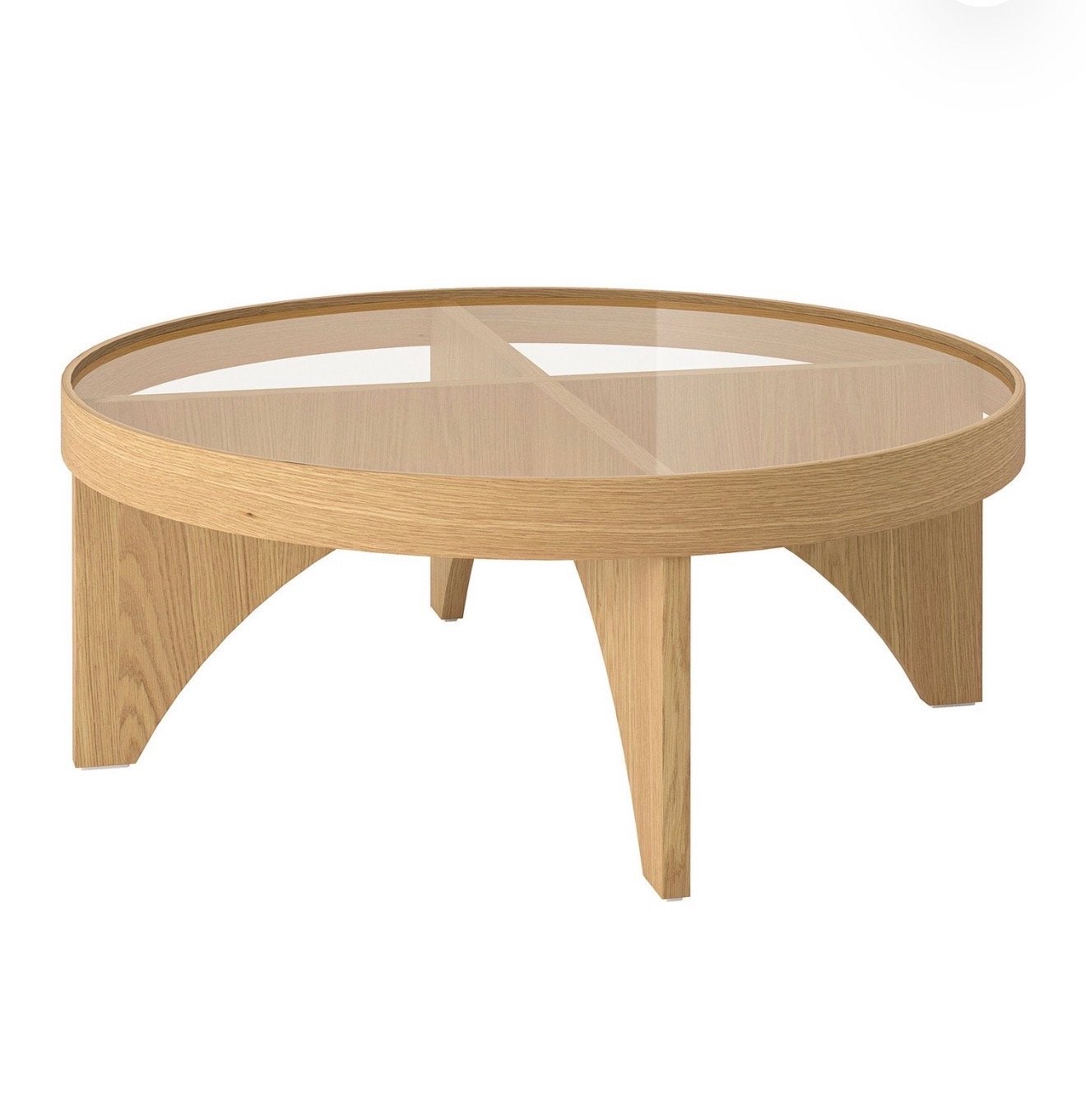 Ikea Stockholm 2025 salontafel glas - Zo goed als nieuw, Rond, 5 – 50, 50 tot 100 cm, Ophalen of Verzenden