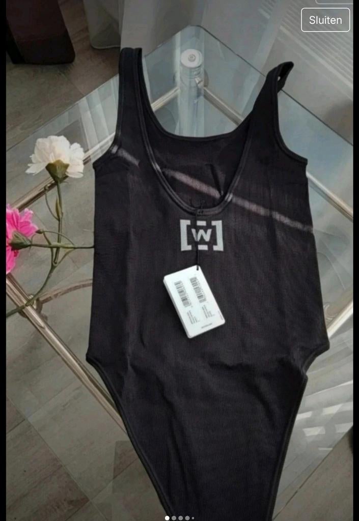 Wolford Zwarte bodysuit met logo, Ophalen of Verzenden, Nieuw, Zwart, Korte mouw