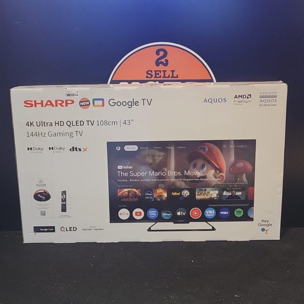 Sharp 43GR8265 43inch 4K UH Qled 144Hz Smart Google TV Nieuw, Audio, Tv en Foto, Televisies, Sharp, Nieuw, https://global.sharp/contact/