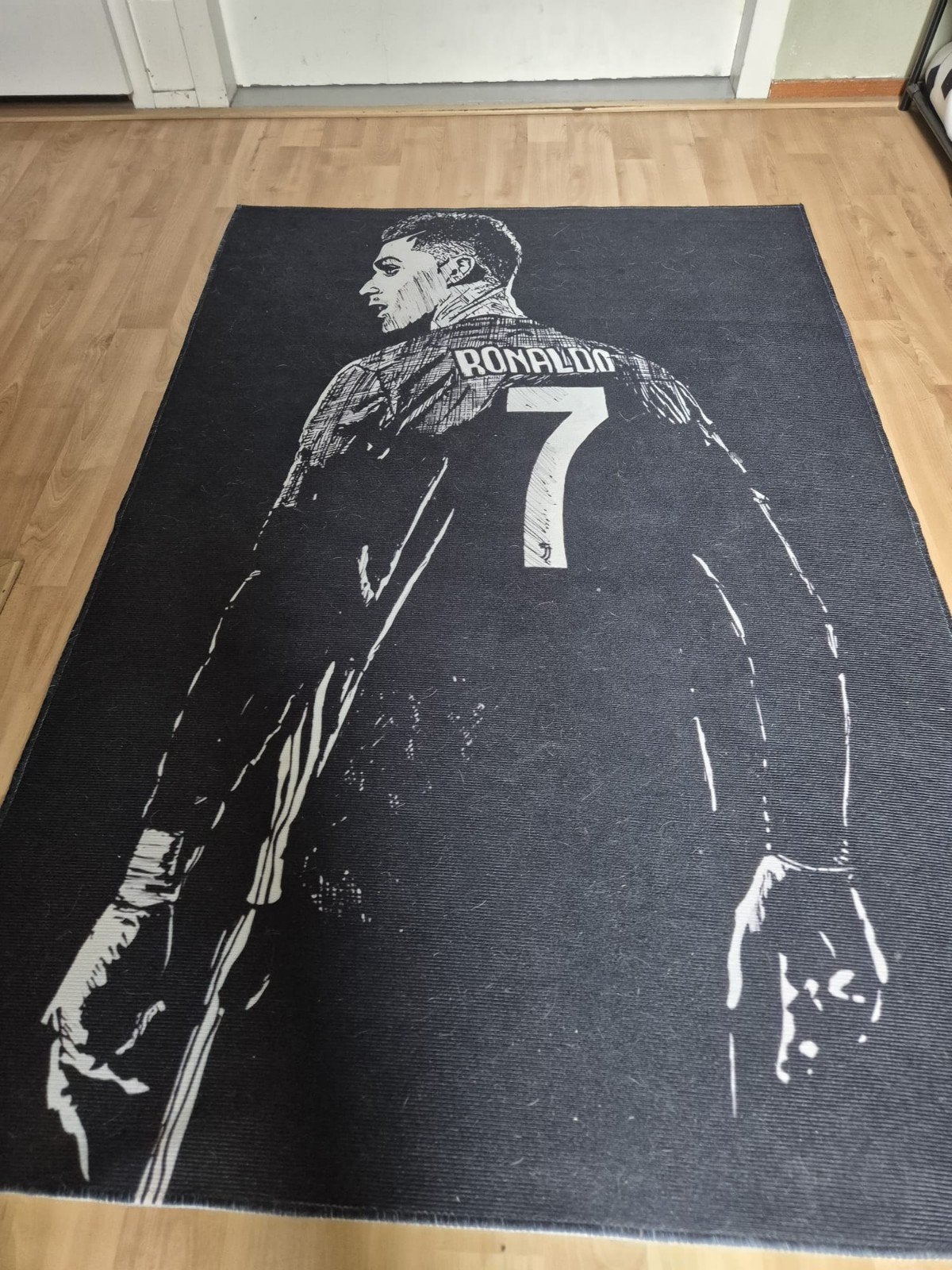 Vloerkleed Cristiano Ronaldo 79x117 cm, 100 tot 150 cm, Gebruikt, Voetbal, Modern, Fanartikel, 50 tot 100 cm