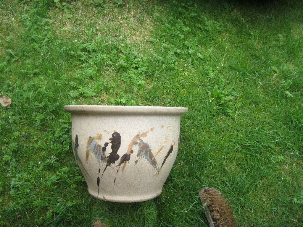 Bloempot, Tuin en Terras, Bloempotten, Rond, Zo goed als nieuw, Minder dan 40 cm, Balkon